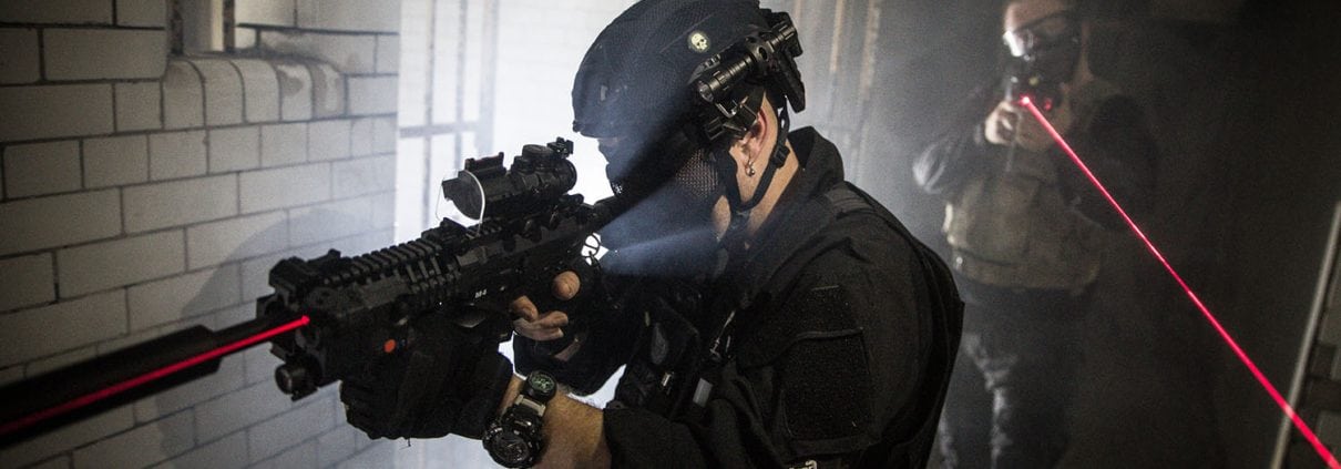 Tactical airsoft birthday party experience with night vision equipment